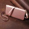 Diamond Lattice Sewing Thread Wallet Holder Phone Case with Card Slot for Samsung S26ultra PU Leather Case with Strap