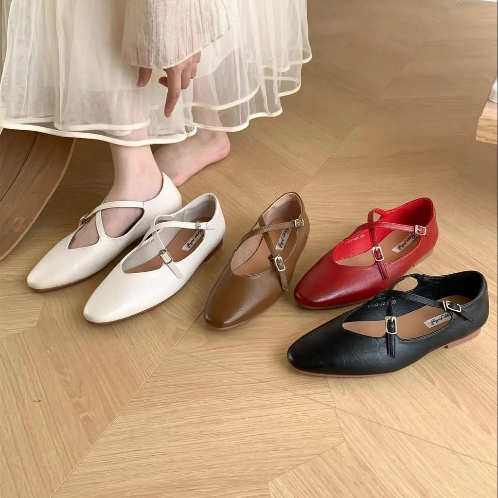 Fashion Bailamos 2024 New Women Flats Soft Mary Jane Shoes Fashion Shallow Ladies Casual   Outdoor Dress Shos Flat Ballet Shoes Mujer