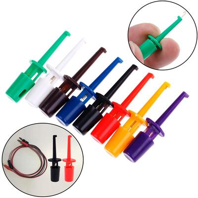 Mini 12Pcs Single Test Hook Clip Test Probe For Electronic Testing IC Grabber Large Round Crocodile Clip Hook Test Clip