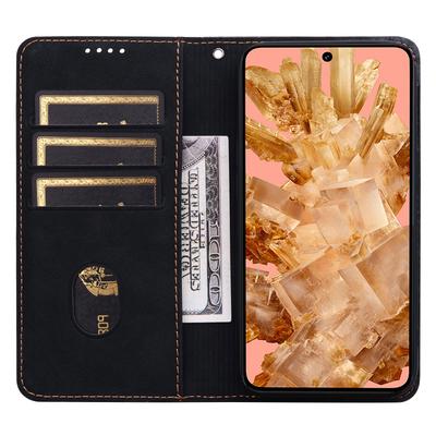 For Google Pixel 9a Case Lines Pattern Wallet Leather Phone Cover with Strap