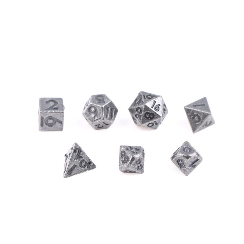 7Pcs/Set Metal Mini Archaized Board Game Dice Set Polyhedral Table Game Dice Role-Playing Dice For Role Playing Games