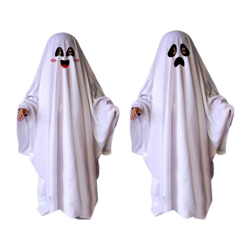 Ghostes Halloween Costumes White Ghostes Cloak Cape Halloween Cloak Cape Hat Ghostes Cosplay Supplies