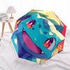 Bulbasaur-Muster, automatisch faltbarer Regenschirm, tragbares und faltbares Design, 8 Speichen, ein Weihnachts- oder Geburtstagsgeschenk.