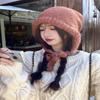 Solid Color Balaclava Hat Women's Winter Ear Protection and Cold Protection Wool Hat Thickened Warm Knitted Hat