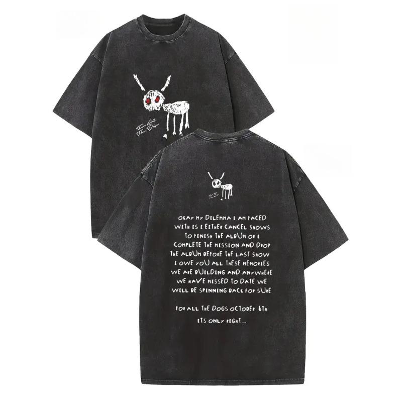 

Men s Washed Cotton T-Shirt - Retro Distressed Streetwear with Front & Back Graphic Prints, Loose Fit Casual Summer Tee for Parties, Beach, Dates S чёрный