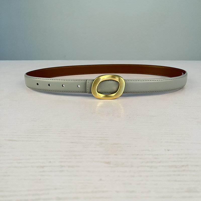 Leather Women'S Belt Simple Round Buckle Girls Belt With Jeans Casual Pants Belt Women'S