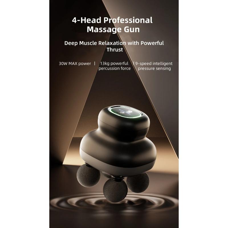 4-Heads Handheld Fascia Gun Professional Muscle Massager Tool Electric Deep Tissue Body Massager Portable for Myofascial Release