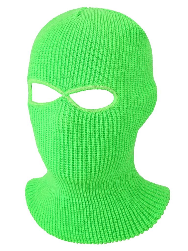 2-Hole Knitted Full Face Cover Cap Ski Neck Gaiter Winter Balaclava Warm Knit Beanie For Outdoor Sports Funny Party Riding Hat