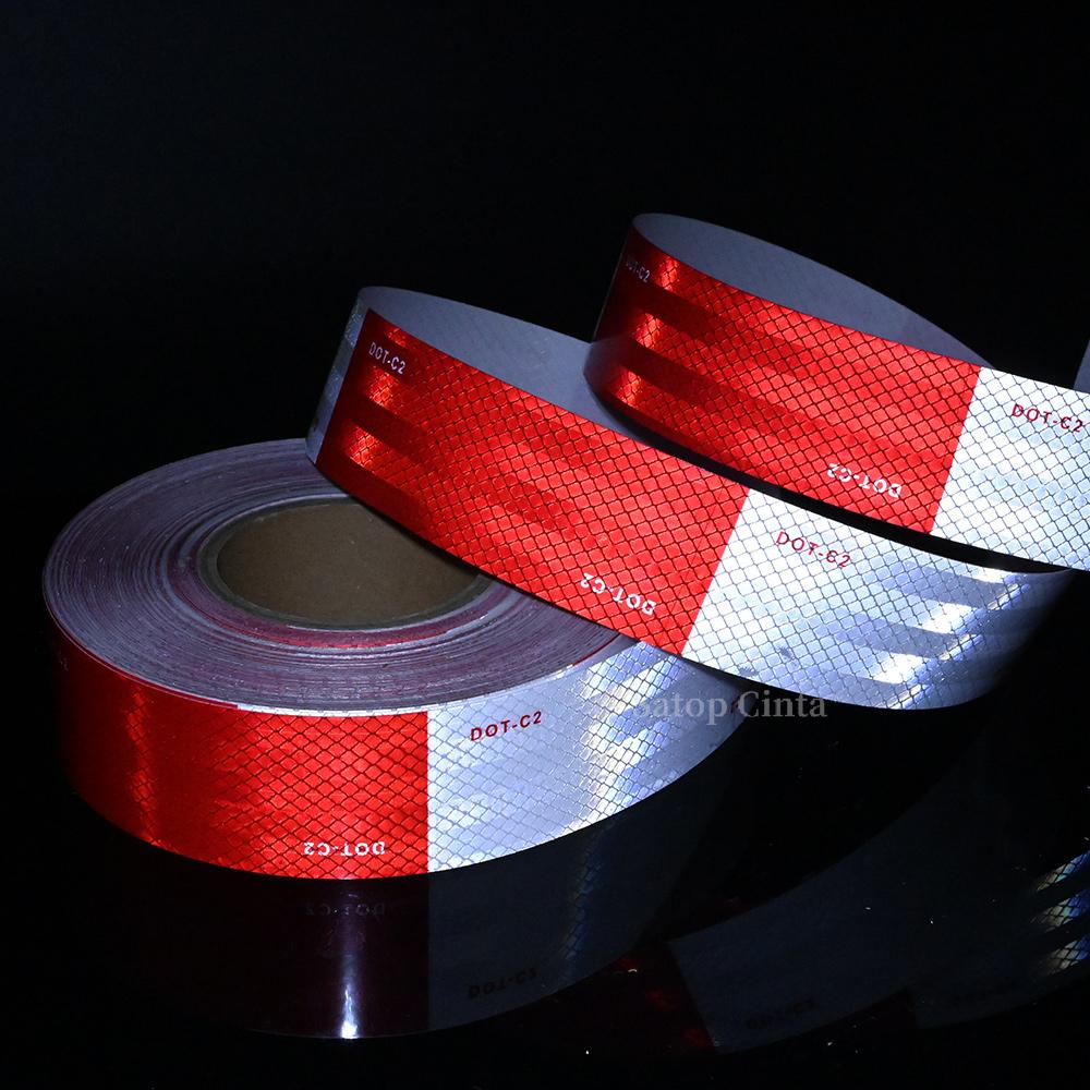 

DOT-C2 Грузовик Светоотражающая Лента Безопасности Красный Белый Информационный Светоотражающая Предупреждающая Пленка Водонепроницаемая Самоклеящаяся Наклейка Для Транспортного Средства