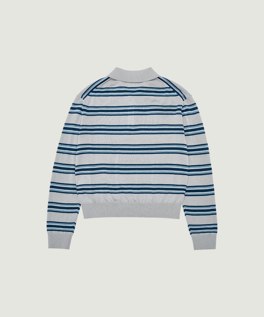 GROVE Tessa Stripe Collar Knit (Grey Stripe)