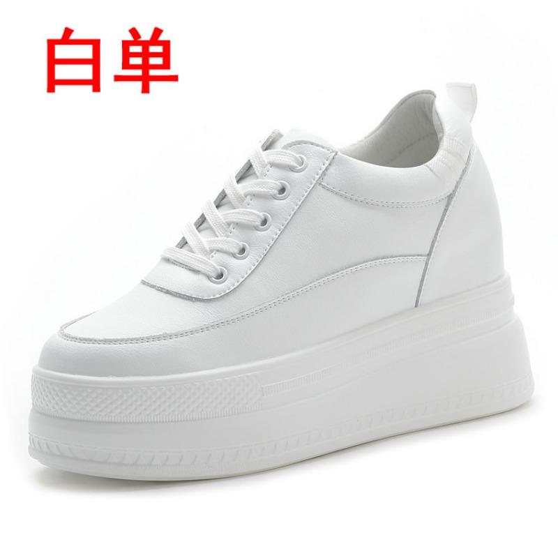 Trend autumn new muffin breathable inner height increase women's shoes mesh white shoes casual sports shoes
