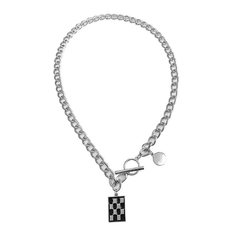 Drip Checked Necklace Women s New Trendy Collarbone Chain Hip Hop Neck Chain Sweater