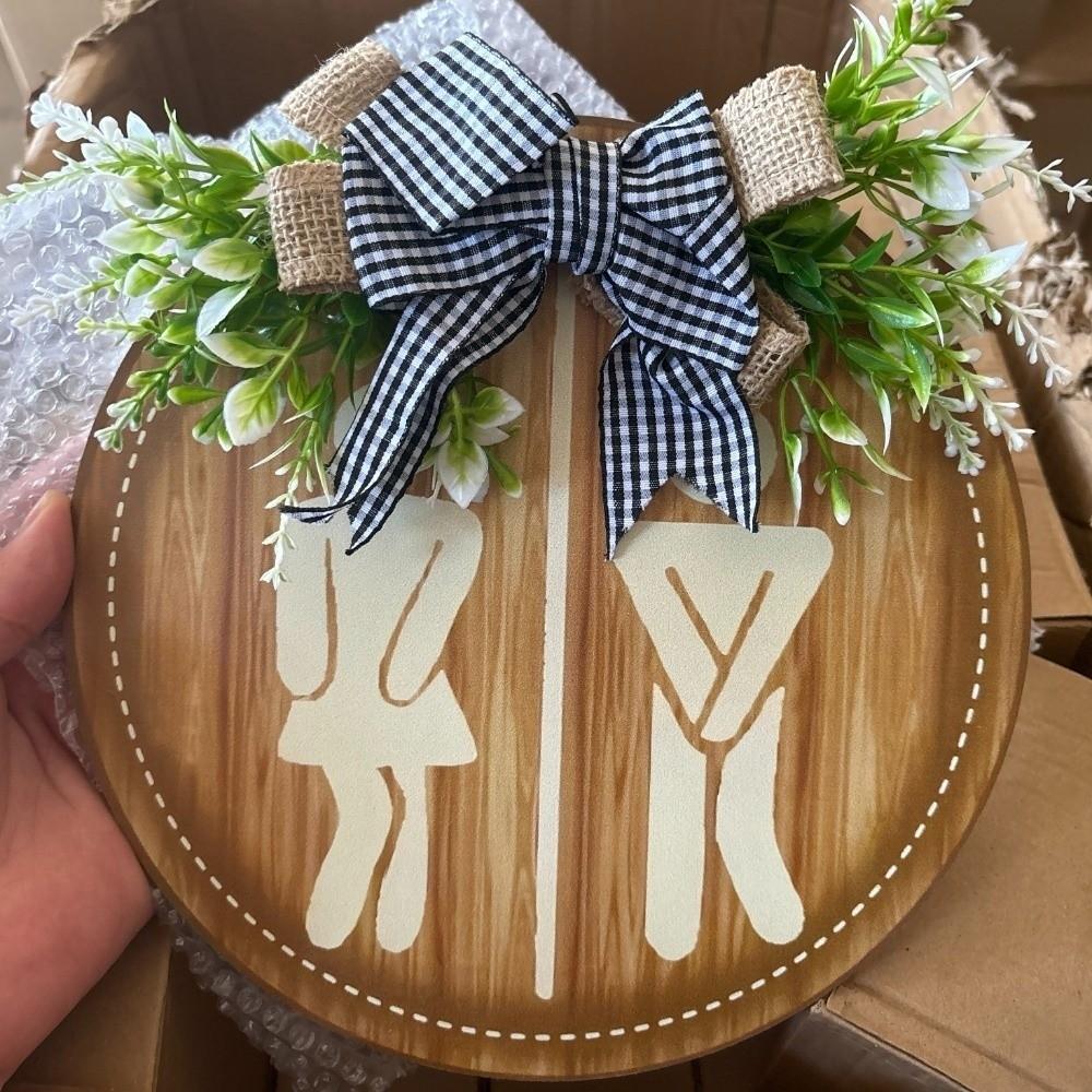 Wooden Bathroom Sign Plate Ornament Toilet Decorative Plate Group Living Area