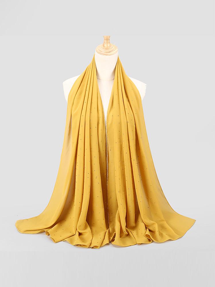 Chiffon Diamond Hijab Femme Musulman Women Sparkly Glitter Beach Wrap Silk Scarf Shawls Bandana Muffler Scarves Bufandas Mujer