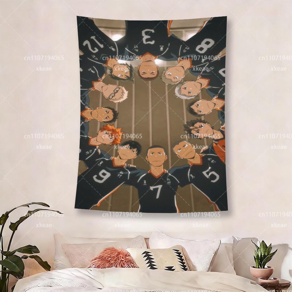 

Haikyuu Karasuno Team Tapestry Anime Volleyball Club Wall Hanging HD Print Polyester Poster for Bedroom Dorm Decor 74x94cm(29x37in)