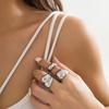 2025 New 6PCS Punk-Style Alloy Electroplated Irregular Exaggerated Flower Ring For Women Elegant Baroque Limited Pearl Ring Jewe