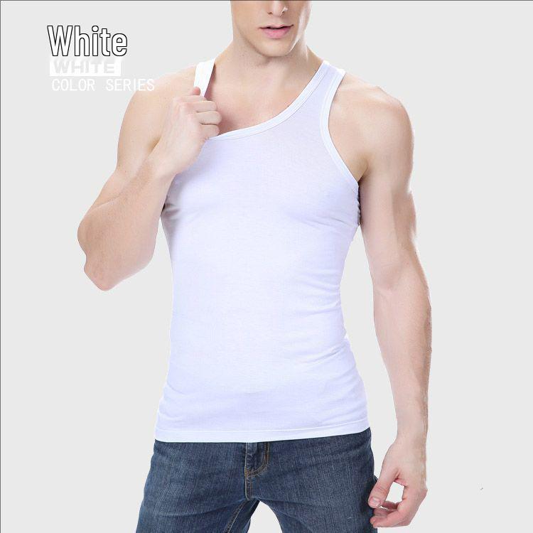Men's Thin Pure Cotton Knitted Sleeveless Sports Tank Top