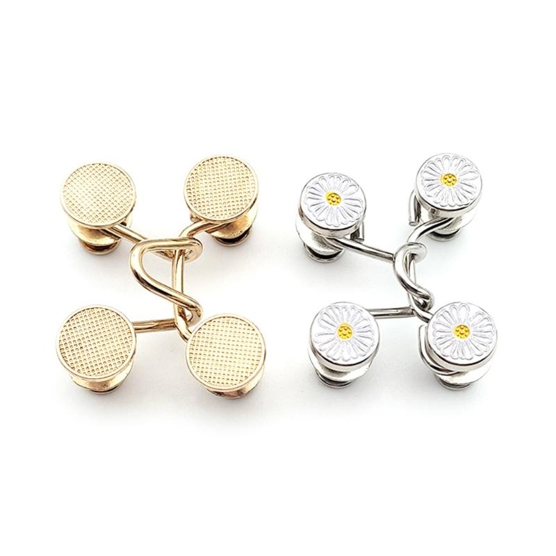 Metal Button Pins Jeans Waist Tightener Adjustable Trouser Button Pin Waist Buckle Detachable Jeans Button Pins