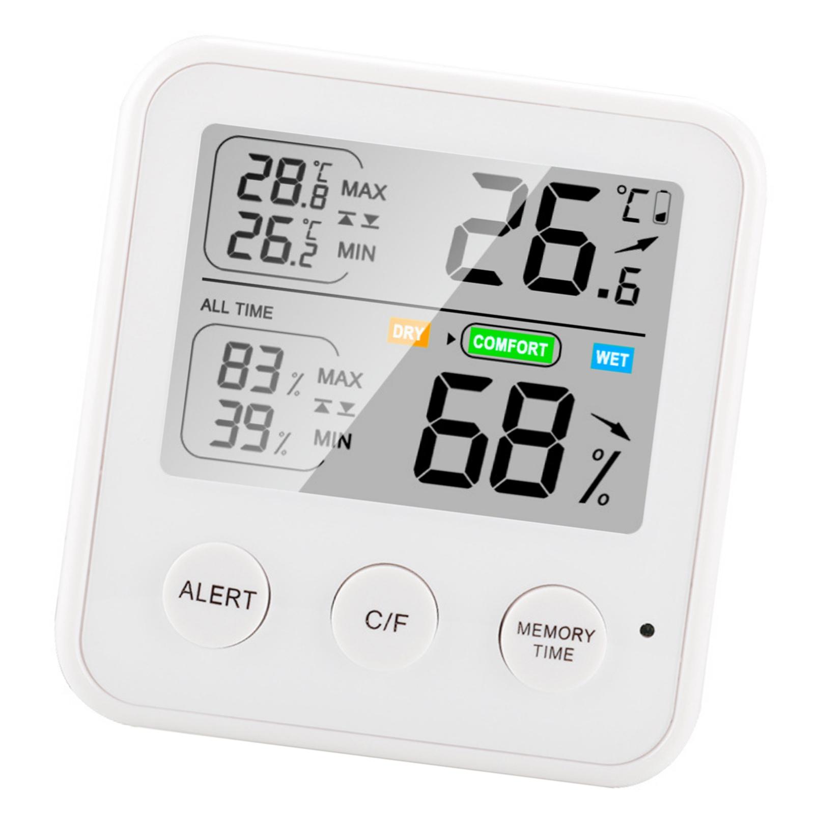 

High Precision Magnetic Thermometer Hygrometer Digital Thermo Hygrometer with LCD Screen celsius Fahrenheit белый