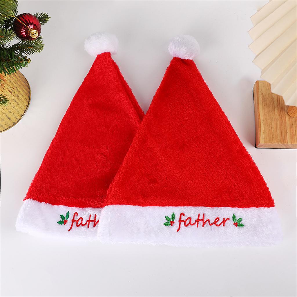 Holiday Party Hat Short Plush Christmas Santa Hat Easy To Wear For Travel Office Christmas Party Celebration Headwear