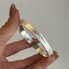 Classical Carving Brushed Starry Point Diamonds Texture Circle Silver Bracelets for women Simple Wide Bracelet Party