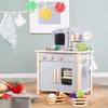 Cuisine enfant en bois - ROBA - Avec plaque de cuisson, four, évier, accessoires et horloge - Gris / Naturel