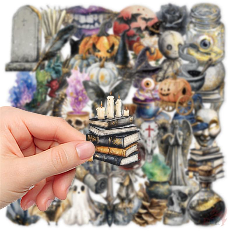 50Pcs/Set Retro Magic Art. Halloween PET Stickers Waterproof DIY Fashion Doodle Decals Stickers