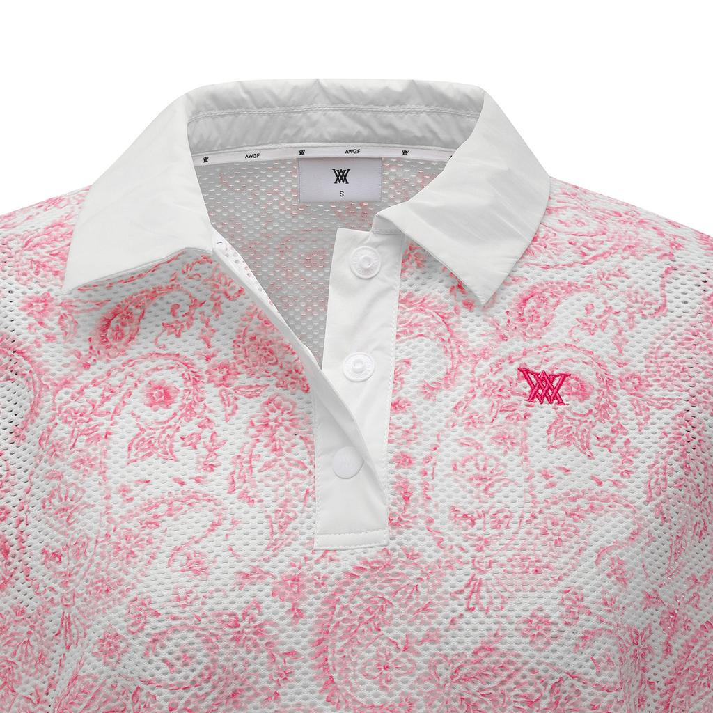 ANEW GOLF Women Paisley Mesh T-Shirt_Hp