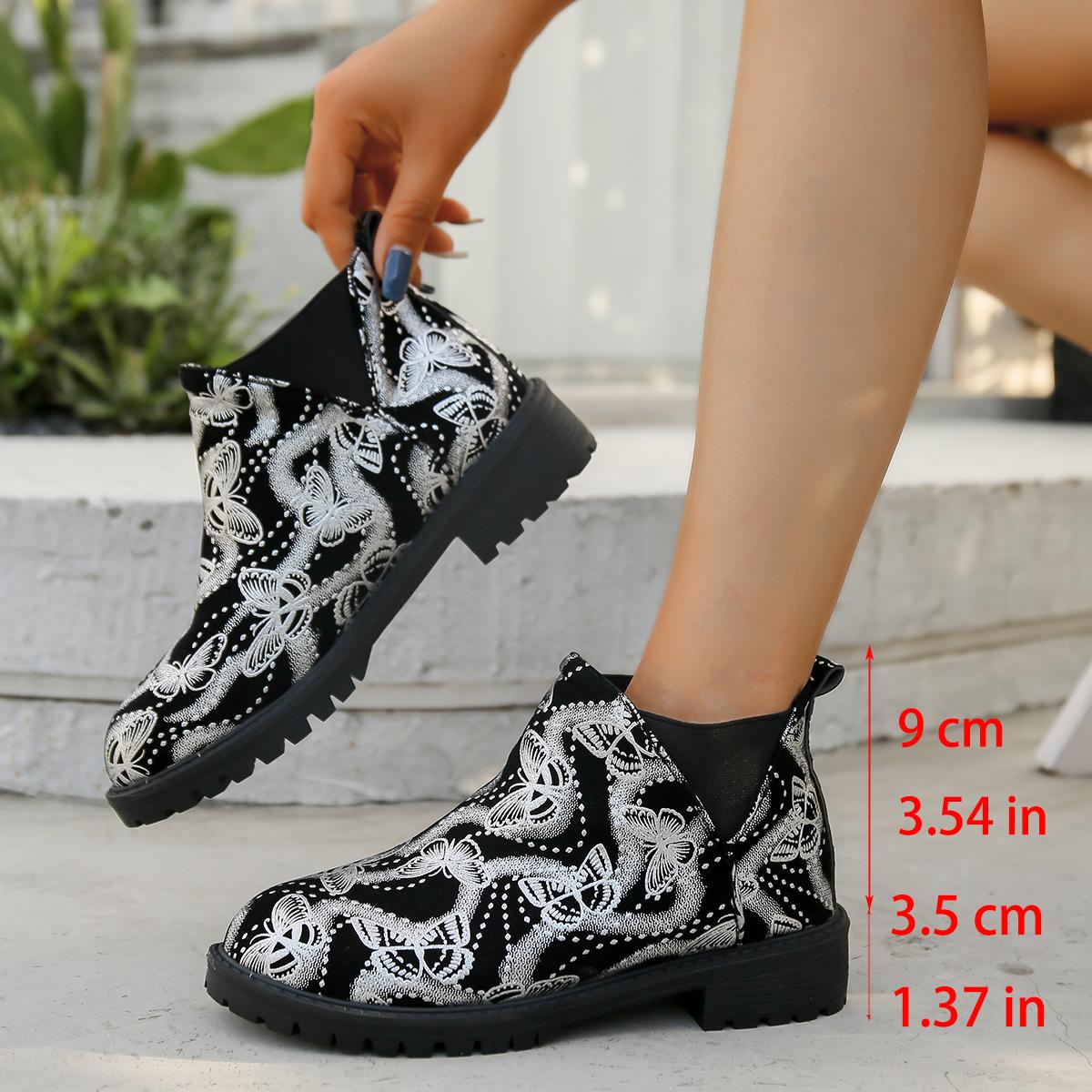 

Осенние женские ботильоны с острым носком и толстым каблуком, женская обувь на платформе для улицы, обувь на каблуке больших размеров, женские ботинки 43 серебряный