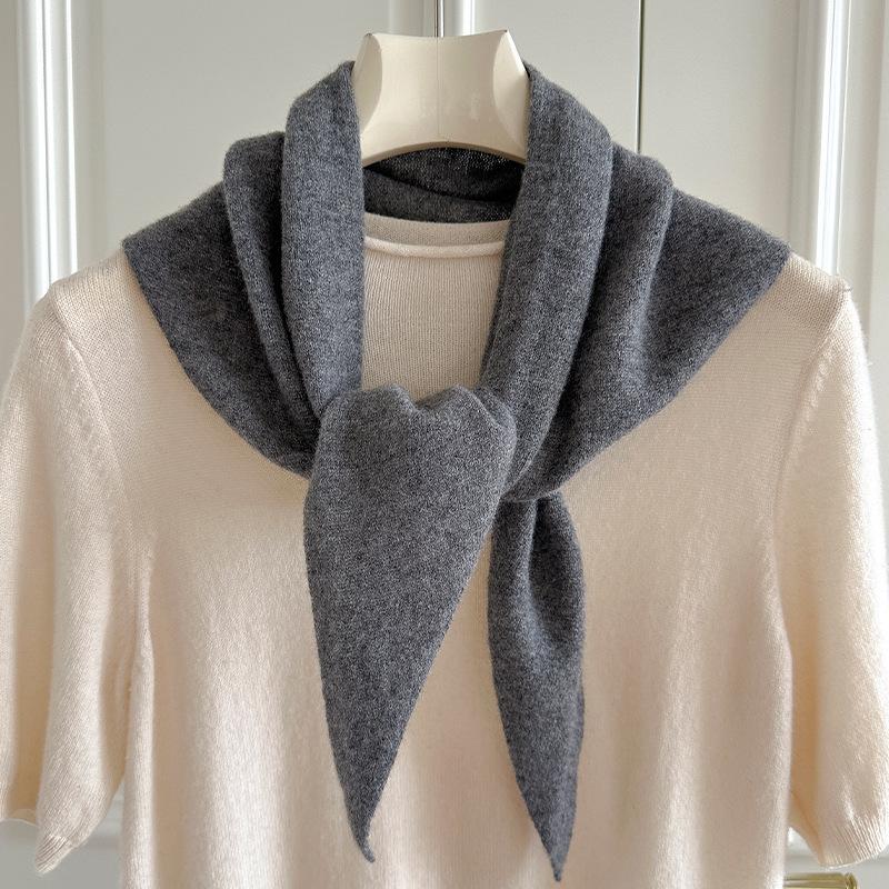 100 wool triangle scarf striped shawl headscarf knitted women's multi-functional small scarf scarf