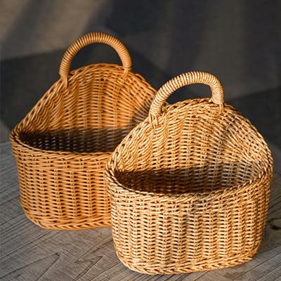 Storage Basket Breathable Minimalist Design Plastic Hanging Woven Rattan Basket for Home