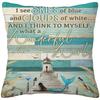Wood grain marine anchor cyan linen pillowcase sofa cushion cover home decoration can be customized for you 40x40 45x45