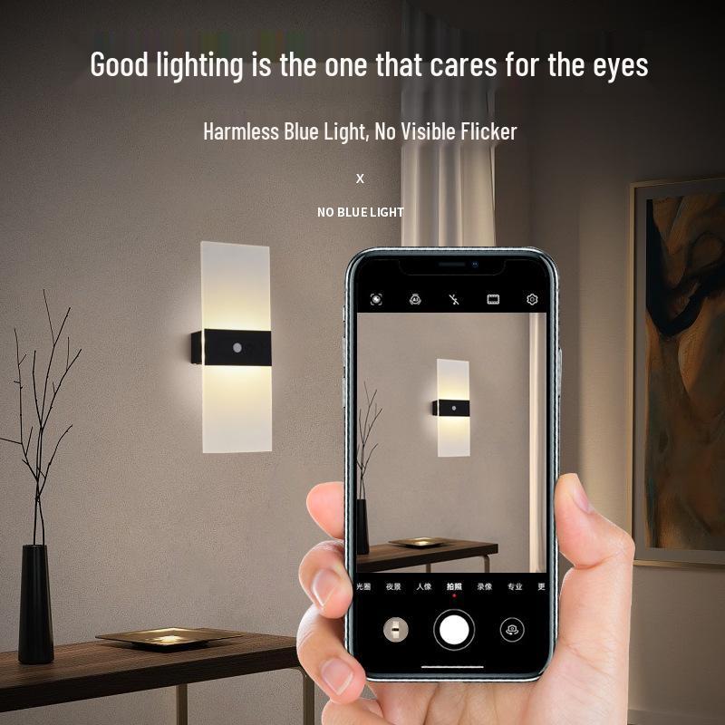 USB Rechargeable LED Wall Lamp with Infinite Dimming and Motion Sensor
