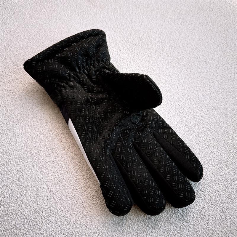Outdoor Riding Gloves Men'S Velvet Warm Sports Gloves Palm Non-Slip Anti-Splashing Ski Gloves
