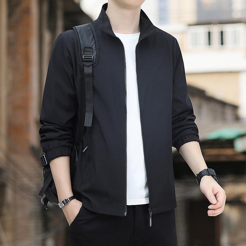 Men's High-End Thickened Stand-Up Collar Windbreaker for Autumn and Winter