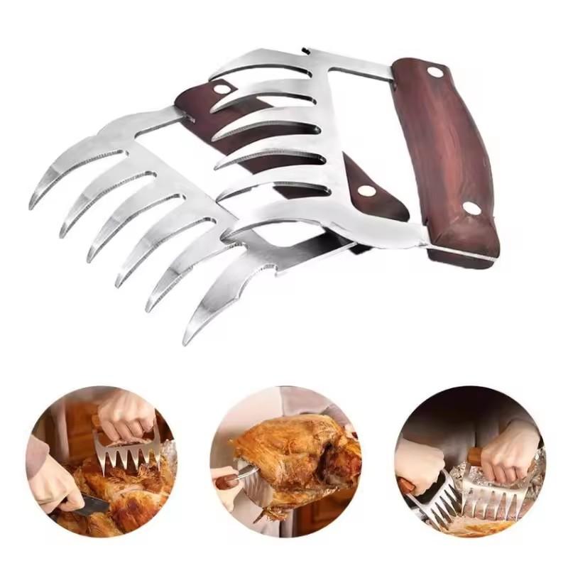 1 Bärenklauen-Grillgabel, Pulled Meat, Manuelle Fleischklammer-Grillgabel, Küchenwerkzeuge, Grillzubehör