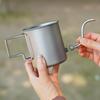 Titanium 420ml Gooseneck Kettle Ultralight Portable Coffee Kettle Detachable Spout & Folding Handle for Camping Cookware
