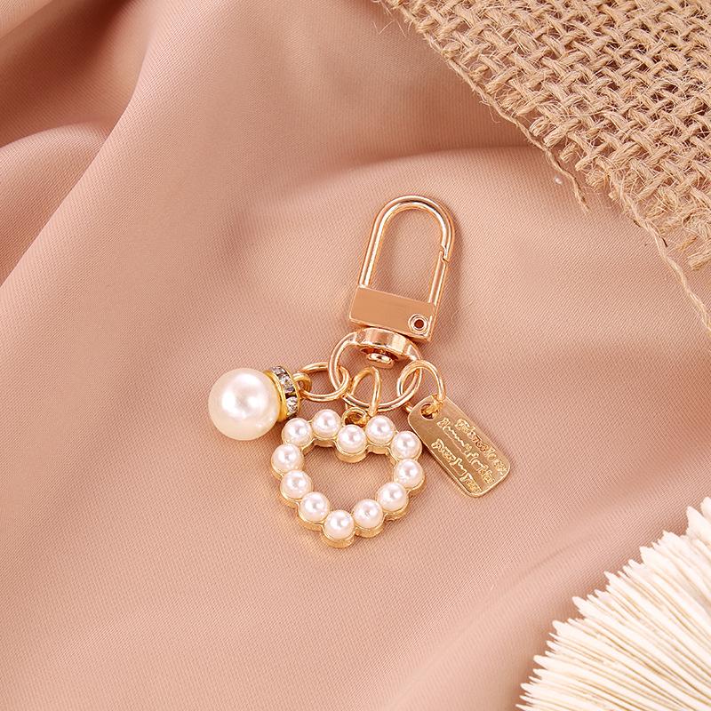 

Bag Ornaments Elegant Heart Pearl Keyring Starfish Keychain Elegant Jewelry Party Gift Accessory For Gift