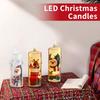 LED Electronic Candle Light Transparent Tear Acrylic Crystal Christmas Candle Christmas Pattern Decoration Crafts
