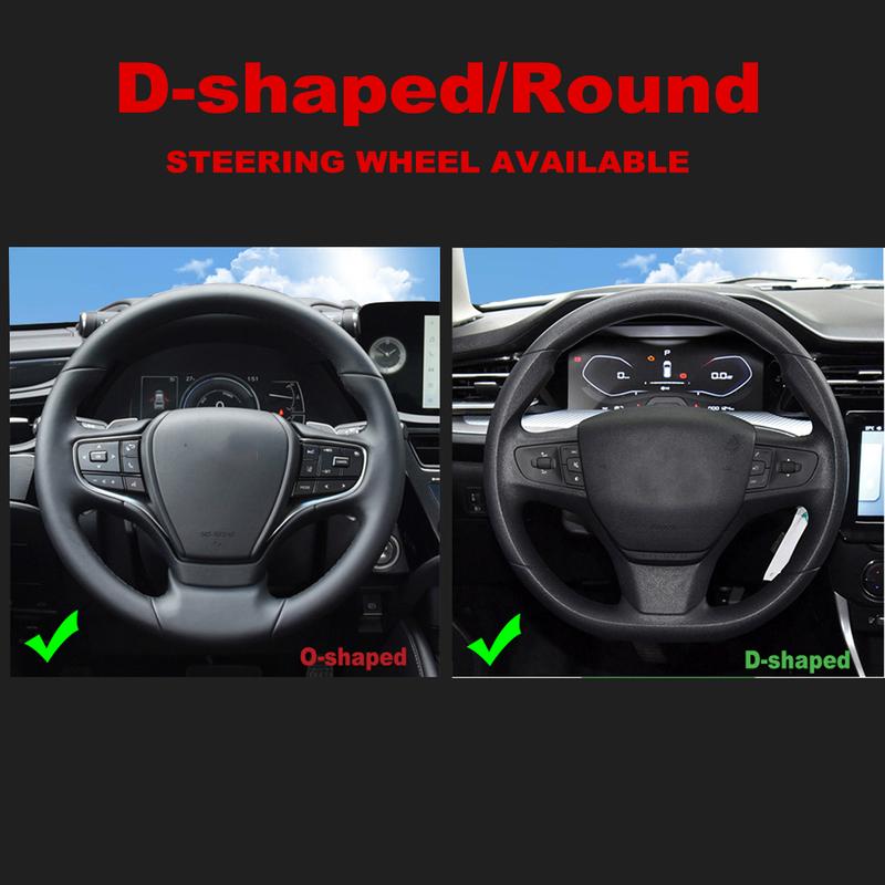 Microfiber Leather DIY Car Steering Wheel Cover Breathable Anti-slip 38cm 15inch w/ Needle Thread Interior Accessories