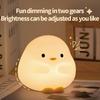 Cute Duck Cartoon Animal LED Night Light - Silicone Touch Sensor Timing USB Rechargeable Lamp for Children Birthday Presents