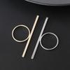 One Word Ring Metal Long Bar Rings Punk Exaggerated Knuckle Joint Rings For Women Finger Accessories Jewelry Gift