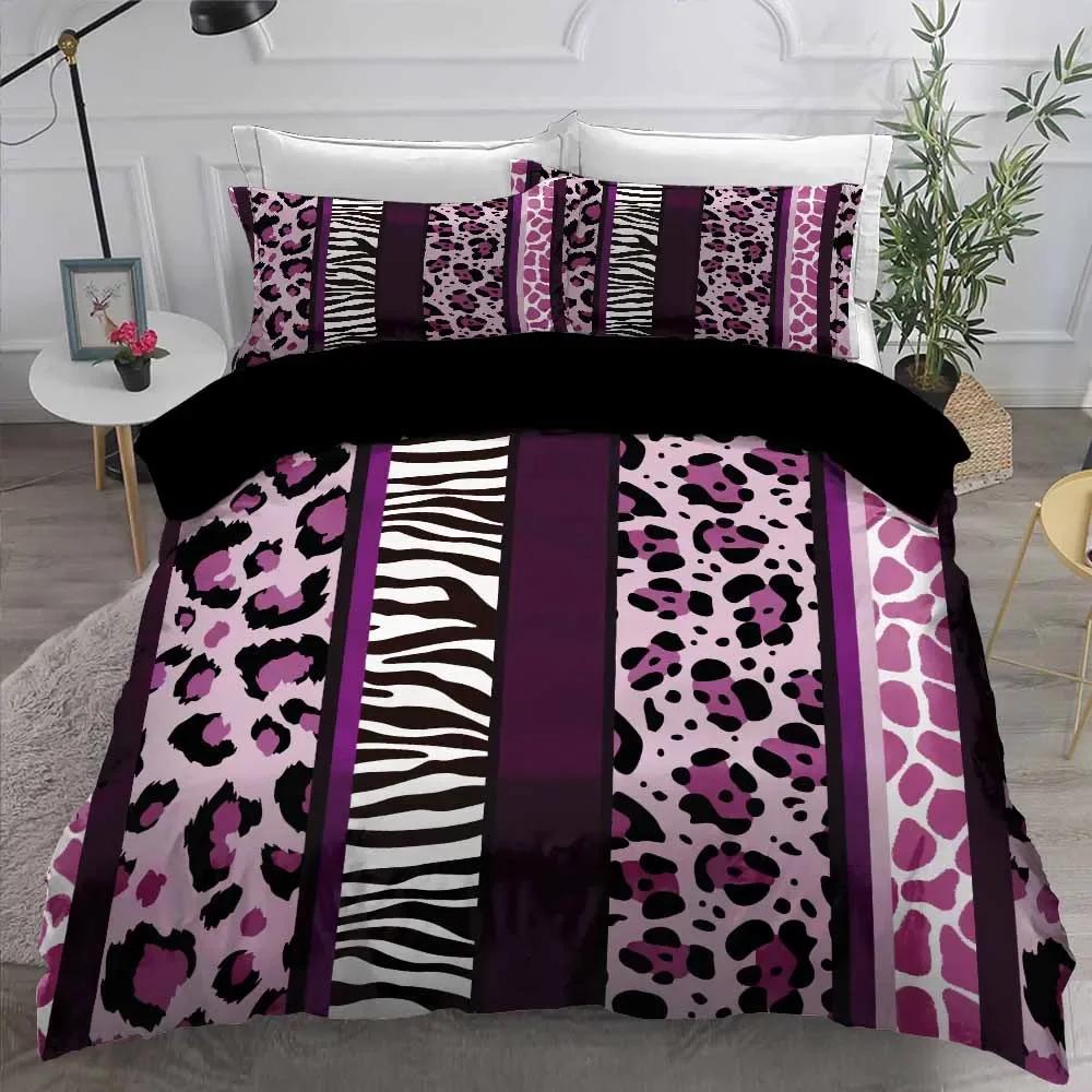 Comforter Zebra Leopard Bedding Set Housse De Couette 2 Personnes European And American Double Size Cotton Bedclothes 3D S