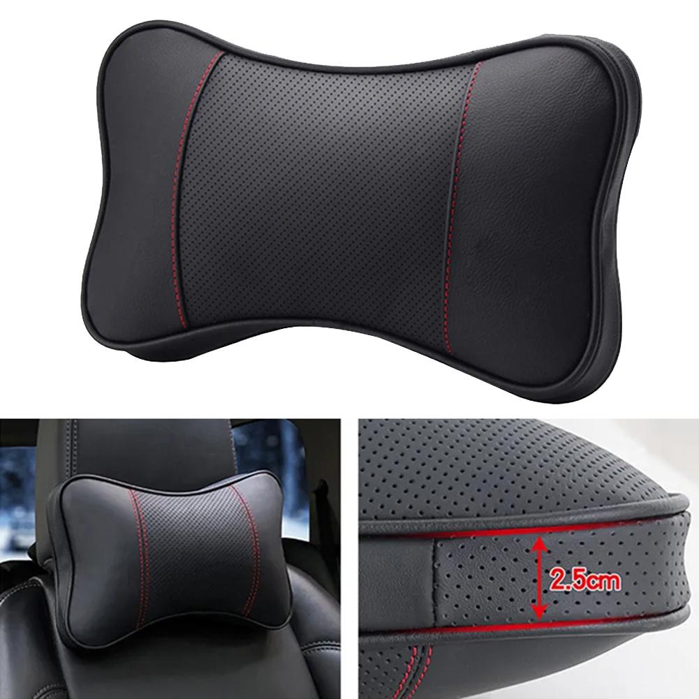 Car Neck Headrest Pillow Memory Foam Car Seat Neck Pillow Breathable PU Leather Head And Neck Support For Sleep Pillow