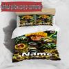 3pcs Duvet Cover Set (1*Duvet Cover + 2*Pillowcase, Without Core), Custom Name NFL Pattern Bedding Set, Home Bedroom Decor Gift