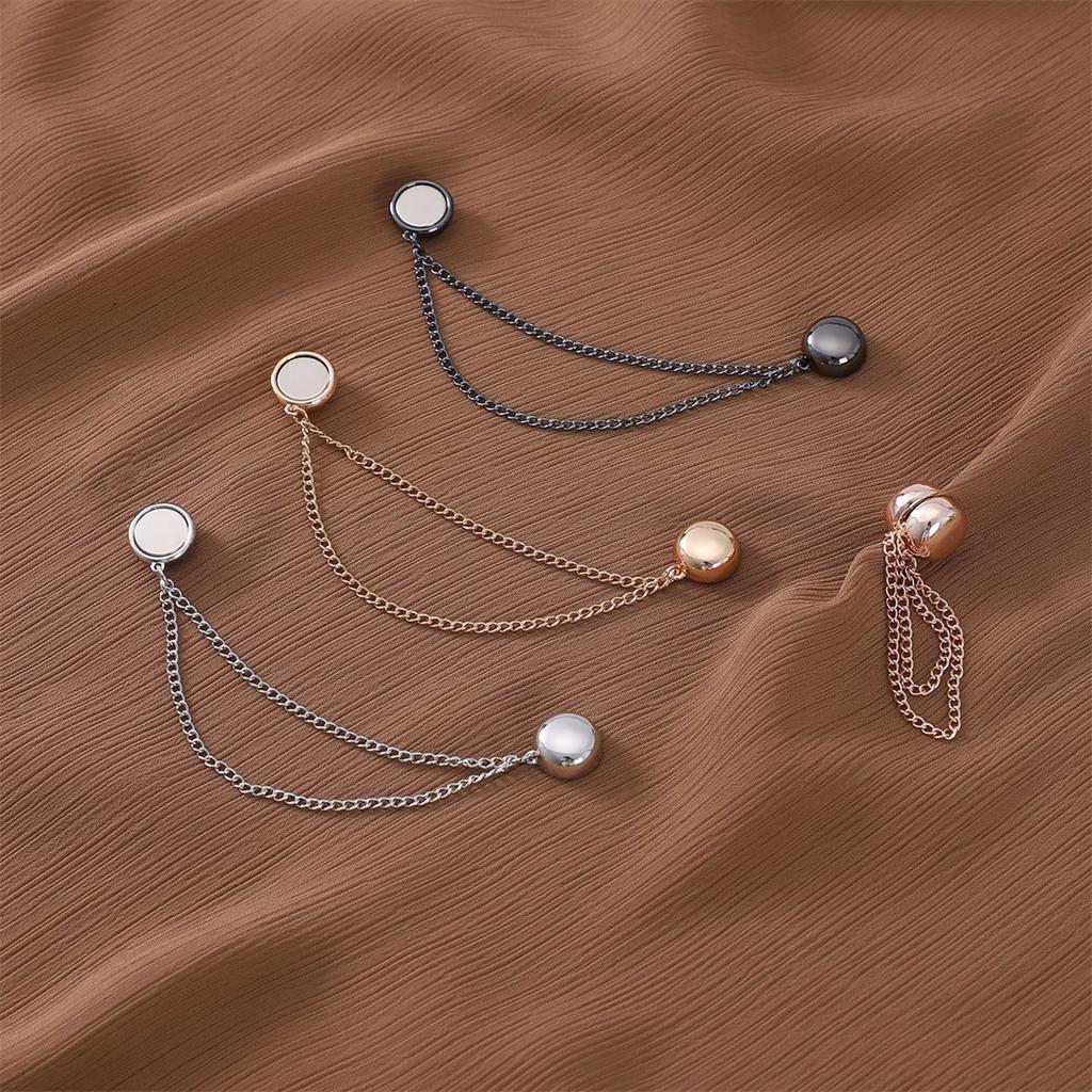 Magnetic Buckle Fashion Jewelry for Women Sweater Shawl Clips Long Chain Scarf Collar Pin for Women Girl Clothing Dress