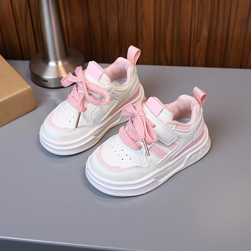 Children's White Sneakers, New Summer Models for Boys and Girls, Breathable Casual Leather Panel Shoes, Baby Single Shoes