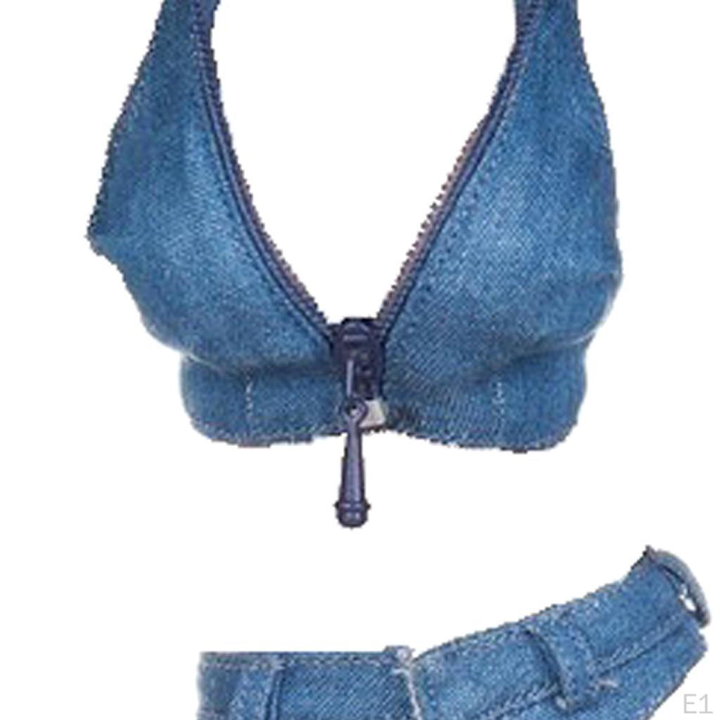 1/6 Scale 12 inch Female Doll Clothes - Sleeveless Crop Tops, Mini Set