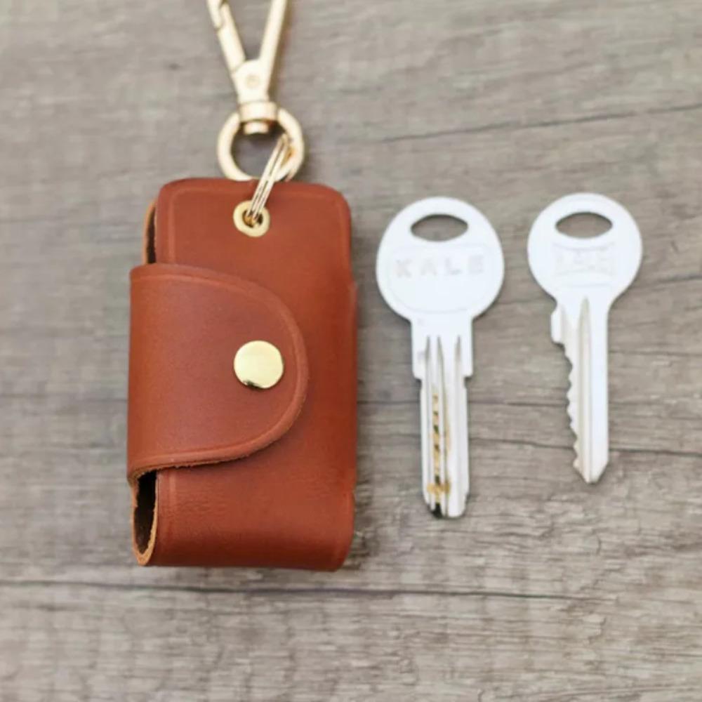 Retro PU Leather Handmade Mini Key Storage Bag Keychain Fashion Personalized Waist Hanging Key Case Keyring Pouch Accessories
