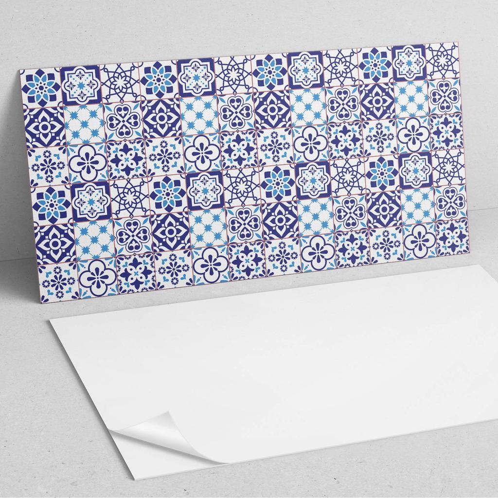 Self-adhesive Graphic Decoration for Office or Study 100x50 cm Mosaic Pattern with Flowers